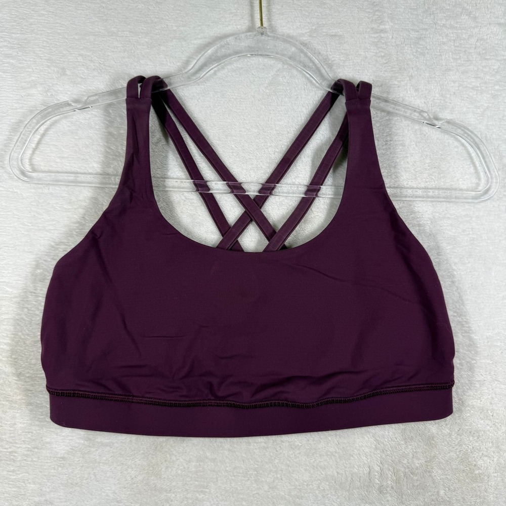 Lululemon Energy Bra Strappy Back Sports Bra Purple Size 10 W5481S
